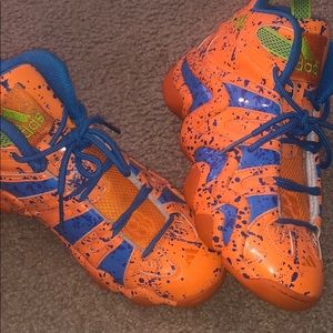 Adidas orange and blue sneakers
